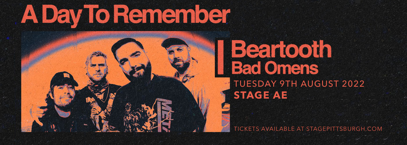 A Day To Remember at Stage AE tickets A Day To Remember at Stage AE